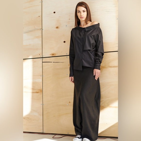 NWOT • Extravagant Drop Crotch Black Linen Pants Size S - Picture 8 of 12